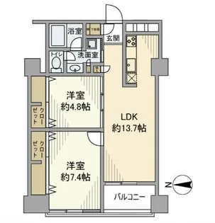 高輪グランドパームス【6階】の間取り