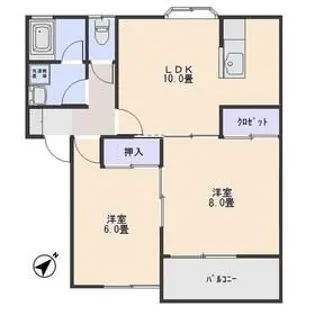 ハイツ花みずき【1階】の間取り