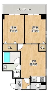 K-COURT市岡【1階】の間取り
