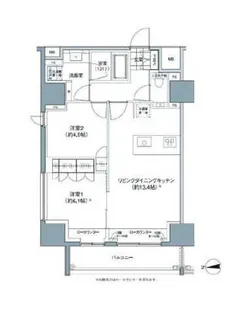 パークハビオ東中野【13階】の間取り