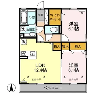 アサヒ リバーサイド【3階】の間取り