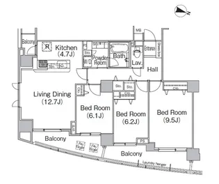 ミレニアムガーデンコート【2階】の間取り