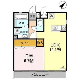 エトワール諫早【1階】の間取り
