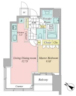 THE ROPPONGI TOKYO【21階】の間取り