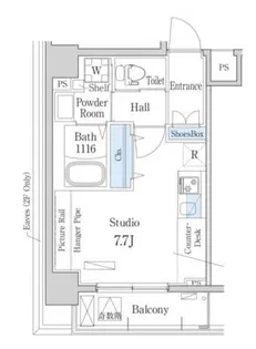 デュオフラッツ東中野【7階】の間取り