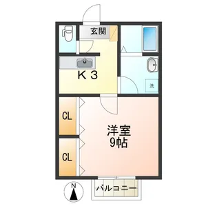 ヒーリングシティ東原【2階】の間取り