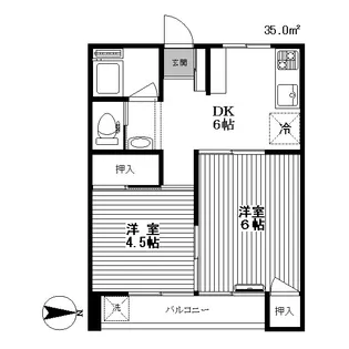双美ビル【2階】の間取り