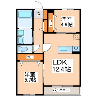 ハイムセラウエスト【1階】の間取り
