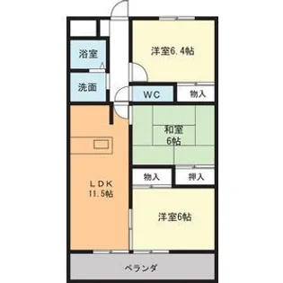 サニーコート桑名【2階】の間取り