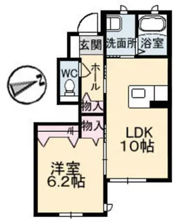 プレジール南観音【1階】の間取り