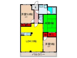 稲五番館【3階】の間取り