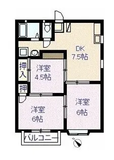 トップフラッツA棟【2階】の間取り