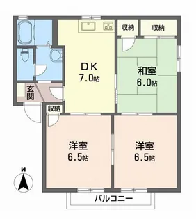 ディアス三町 B棟【2階】の間取り
