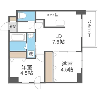 プライマル札幌琴似【10階】の間取り