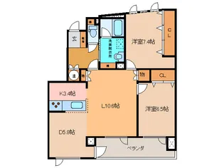 カーサ・ミア【2階】の間取り