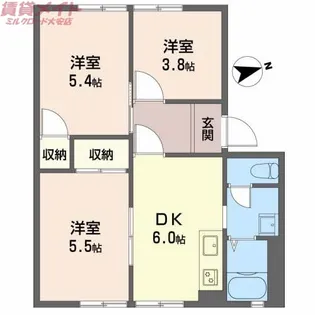 グリーンハイツ菰野【1階】の間取り
