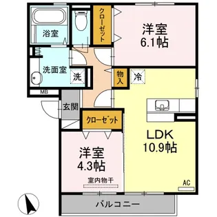 ラ・フレーズ【3階】の間取り