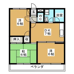 美野和パークタウン【1階】の間取り