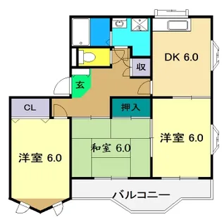 ロイヤルハウス比島 B棟【2階】の間取り