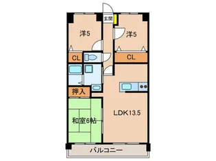 サンコー百道【2階】の間取り