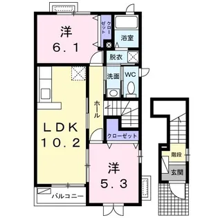メゾンドチロル【2階】の間取り