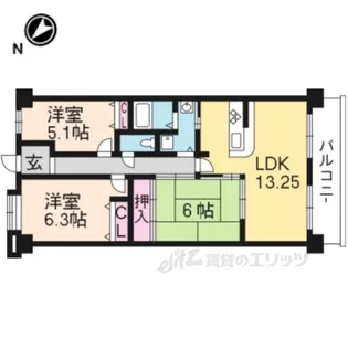 グレーシィ栗東オーブ【14階】の間取り