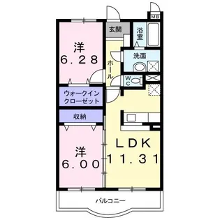フォレストコート・アゼリア【3階】の間取り