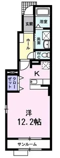 ヒルサイドタウンF【1階】の間取り