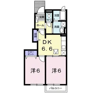 ア-ベイン浜田C【1階】の間取り
