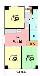 フォンテーヌ緑園【3階】の間取り