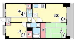 グランドエクセル東灘【2階】の間取り