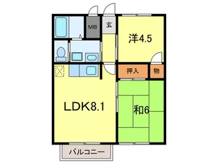 コスモスクエア【2階】の間取り