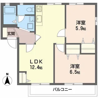 フレグランス大石A・B・C【1階】の間取り