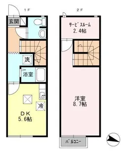 リースランド三永B-1【1階】の間取り