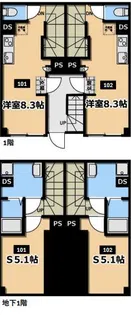 KI-FLAT 山吹町【1階】の間取り