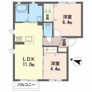 クレアーレ・スズキC【2階】の間取り