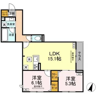 セレスティア船橋II【1階】の間取り