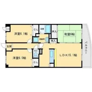 ボヌール千里中央弐番館【6階】の間取り