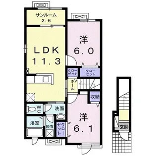 ぽこあぽこ【2階】の間取り