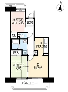 URコンフォール南浦和【7階】の間取り