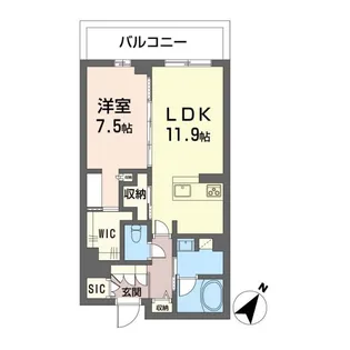 シモン イースト ミソノ【4階】の間取り