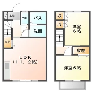 夢ハイツ【2階】の間取り