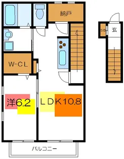 アドシール若柳II【2階】の間取り
