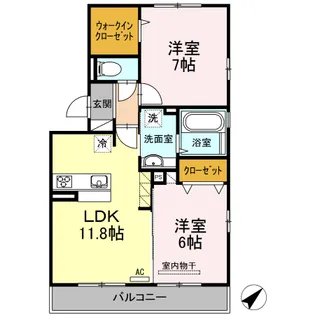 アンベリール A棟【3階】の間取り