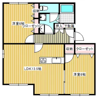 シェル青柳B【2階】の間取り