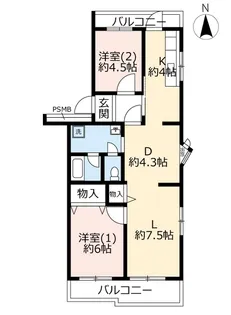 URパークシティ鴻巣駅前プラザ第二【2階】の間取り