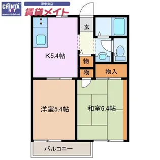 フレグランス島崎【2階】の間取り