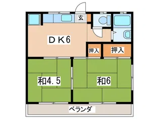 たちばなハイツC【2階】の間取り