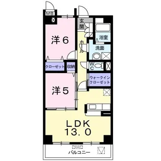 キューズ・ルミエールB【2階】の間取り