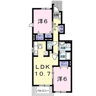 ラフィネロジュマンA【1階】の間取り